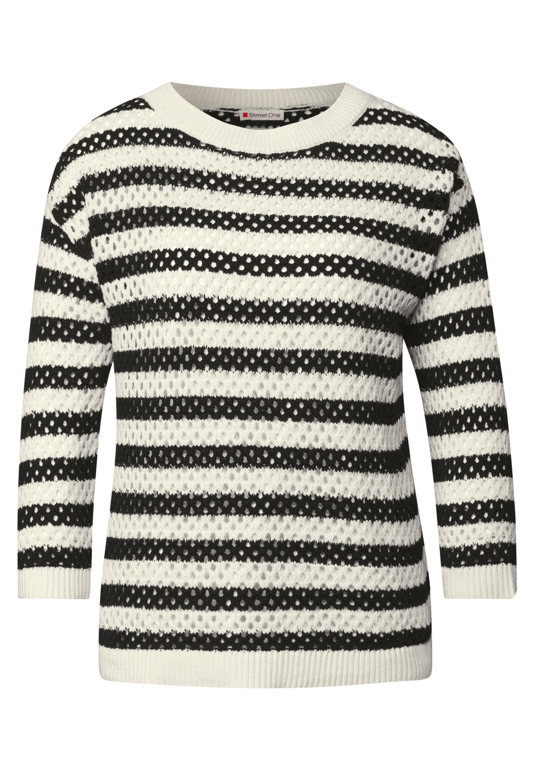 Street One Mesh-Pullover Damen Leichter Strick 3/4-Arm