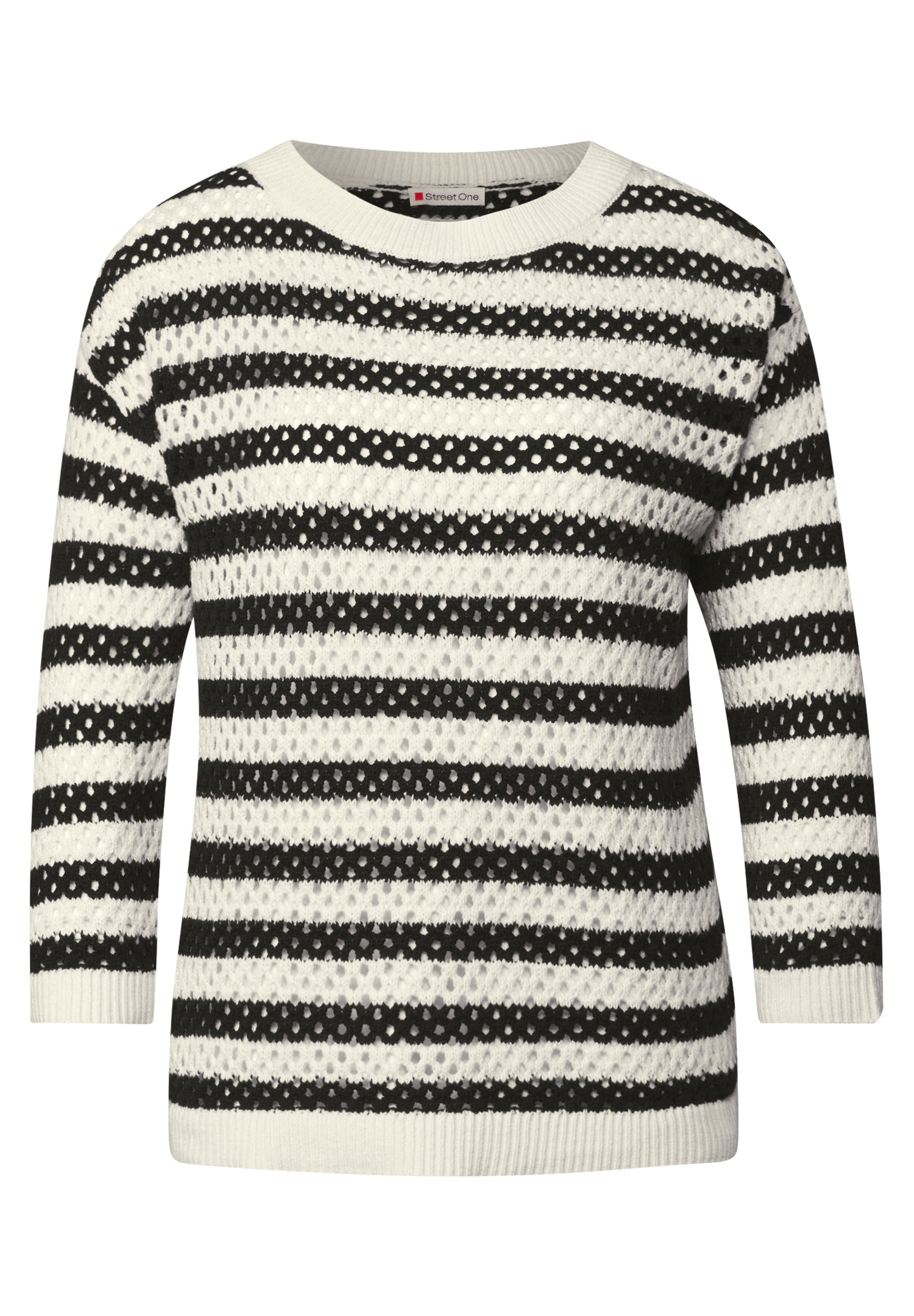 Street One Mesh-Pullover Damen Leichter Strick 3/4-Arm