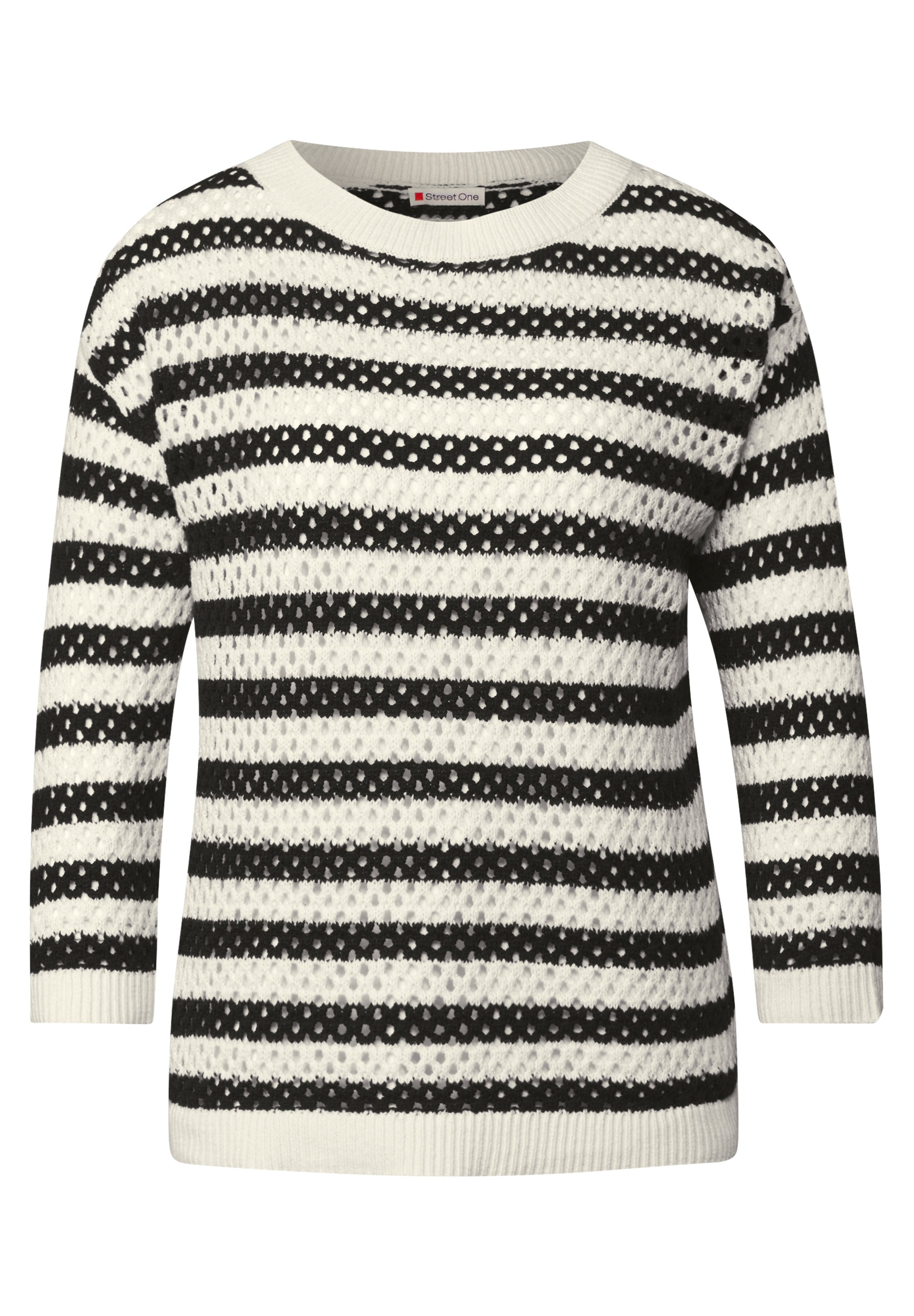 Street One Mesh-Pullover Damen Leichter Strick 3/4-Arm