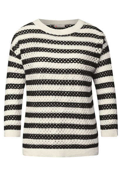 Street One Mesh-Pullover Damen Leichter Strick 3/4-Arm