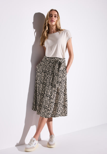 Street One Midi Paperbag Rock Damen bequemer Wickel-Style
