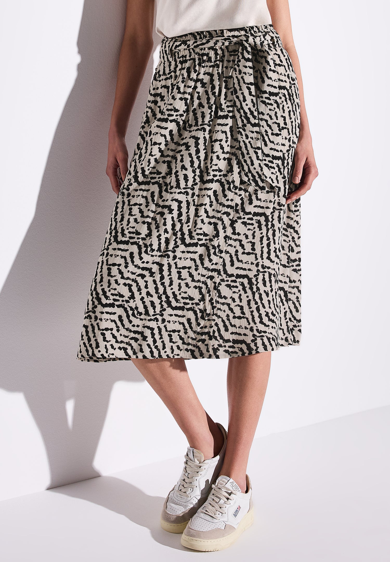 Street One Midi Paperbag Rock Damen bequemer Wickel-Style