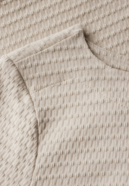 Street One Damen T-Shirt mit feinem Strukturmuster und U-Boot-Ausschnitt