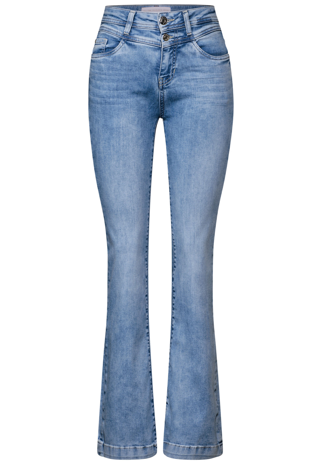 Street One Bootcut Jeans Damen High Waist Slim Fit Stretch
