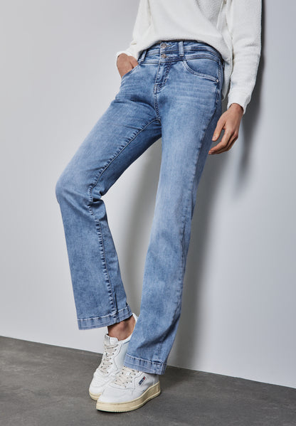 Street One Bootcut Jeans Damen High Waist Slim Fit Stretch