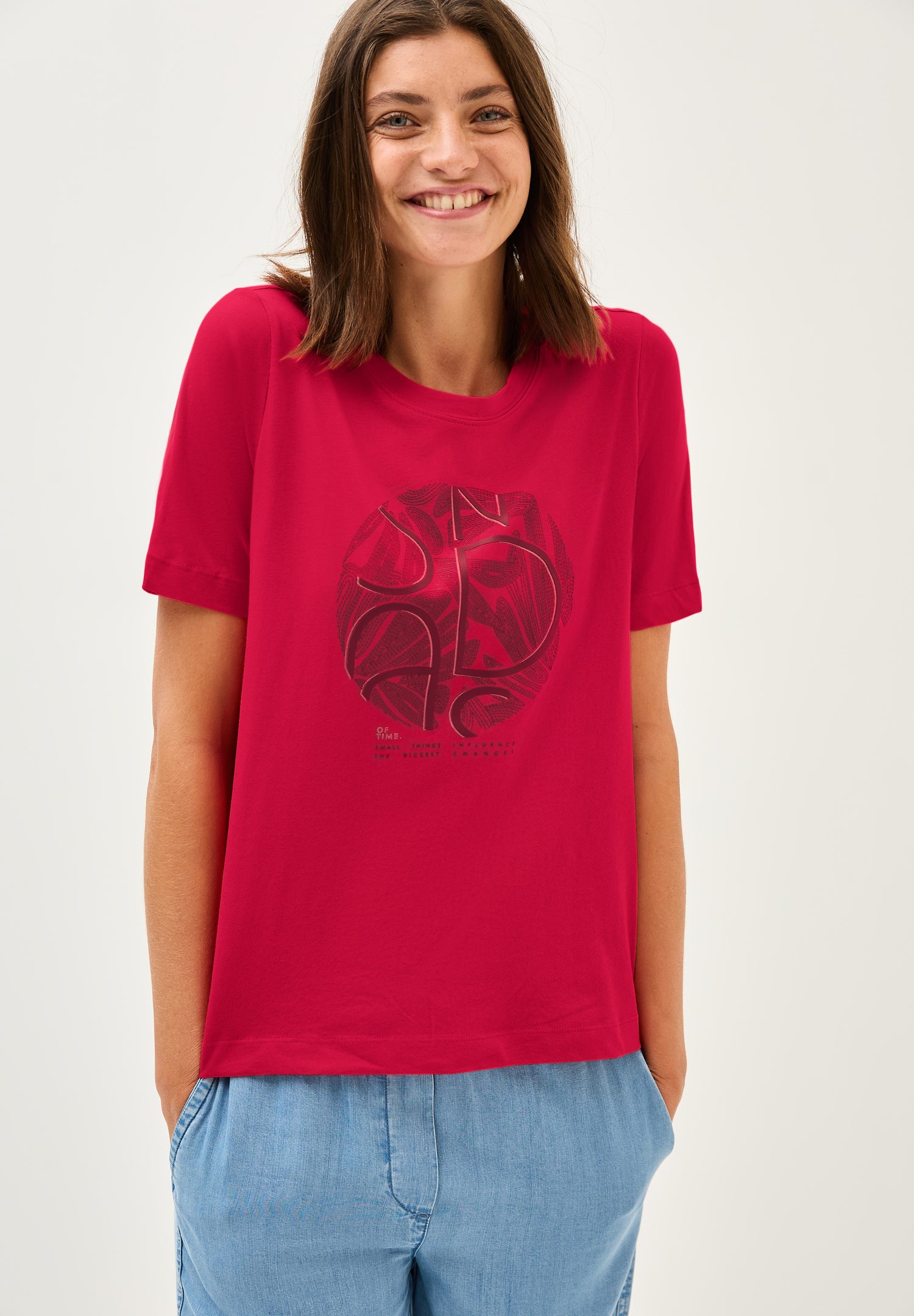 CECIL Damen T-Shirt mit Rundhalsausschnitt und Artwork Print