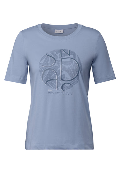 CECIL Damen T-Shirt mit Rundhalsausschnitt und Artwork Print