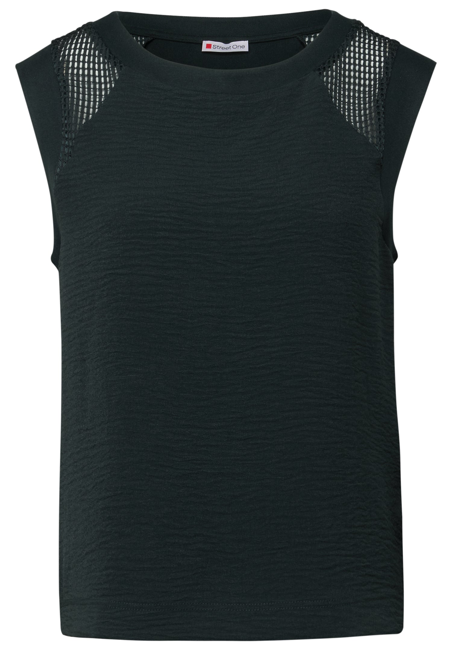Street One Damen Ärmelloses Top Mesh Details Viskosemix