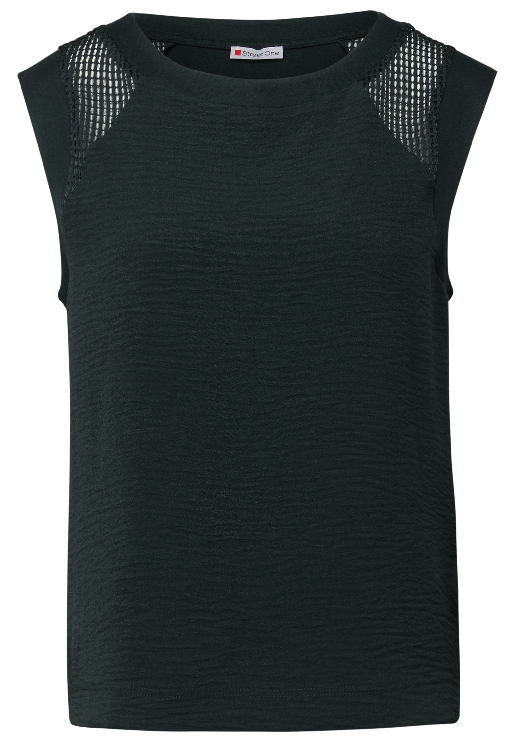 Street One Damen Ärmelloses Top Mesh Details Viskosemix