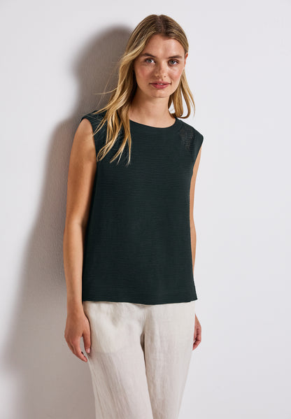 Street One Damen Ärmelloses Top Mesh Details Viskosemix