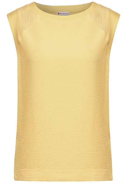Street One Damen Ärmelloses Top Mesh Details Viskosemix