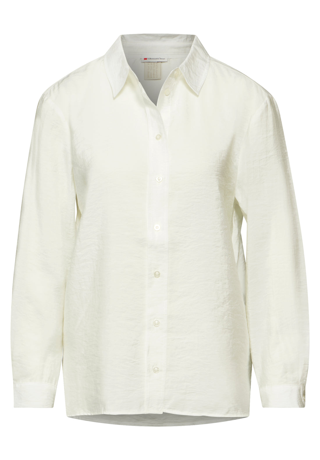 Street One Bluse Damen Büro Hemdkragen Langarm Weicher Materialmix