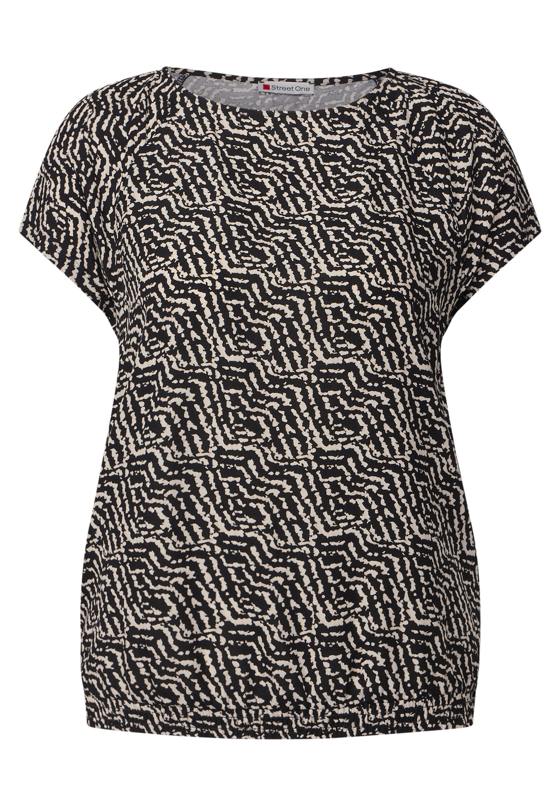 Street One Kurzarmshirt Damen Grafisches Muster Elastischer Saum