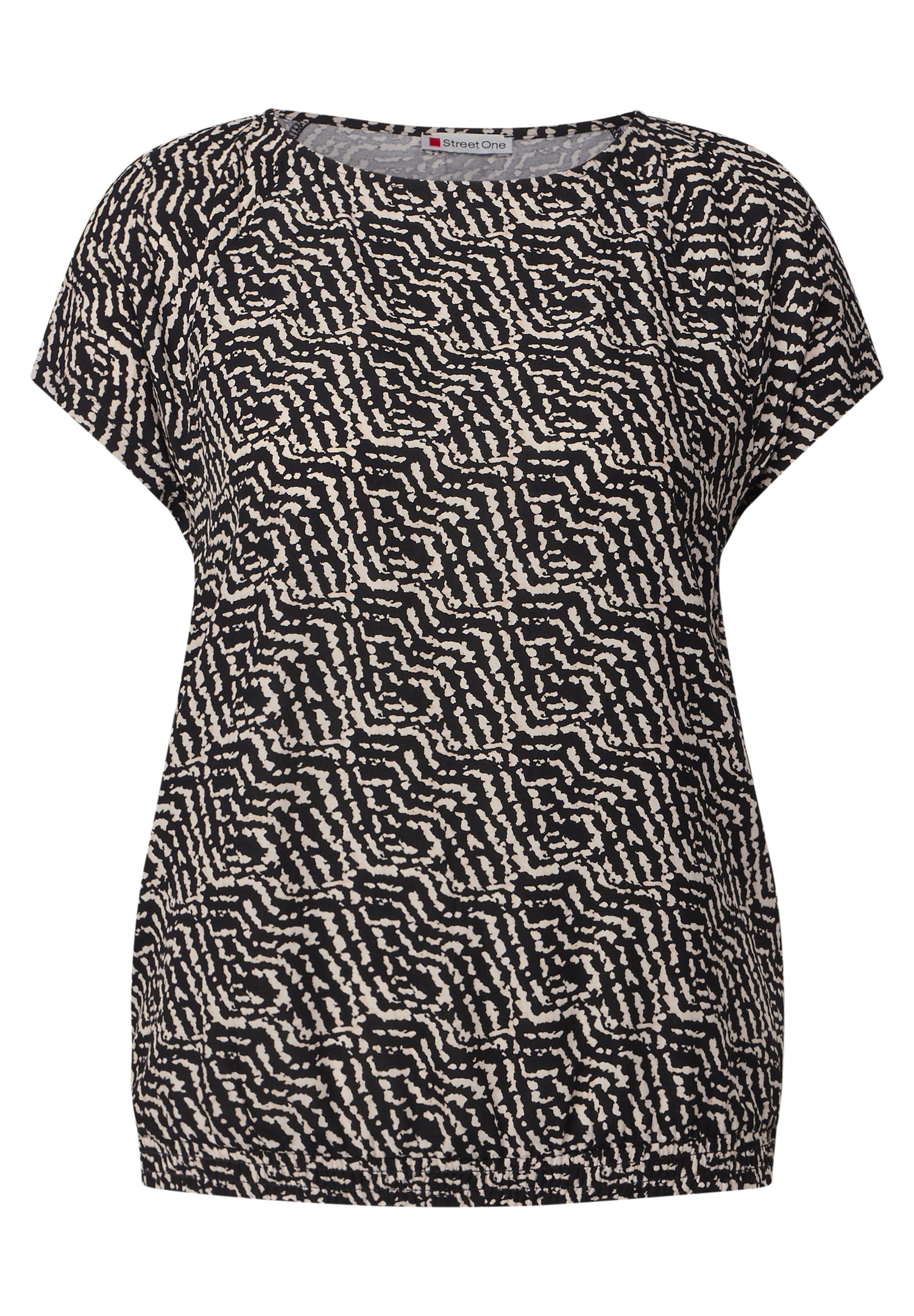 Street One Kurzarmshirt Damen Grafisches Muster Elastischer Saum