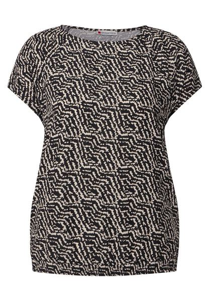 Street One Kurzarmshirt Damen Grafisches Muster Elastischer Saum