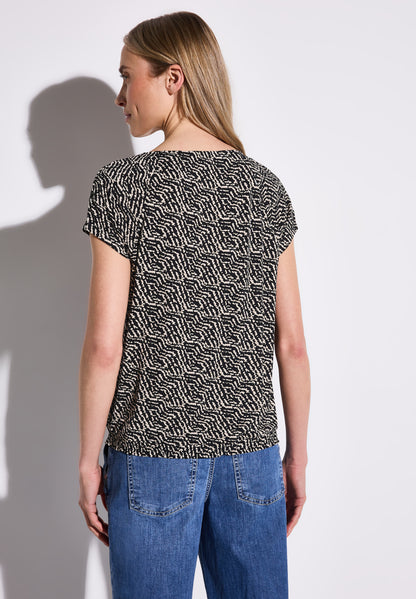 Street One Kurzarmshirt Damen Grafisches Muster Elastischer Saum