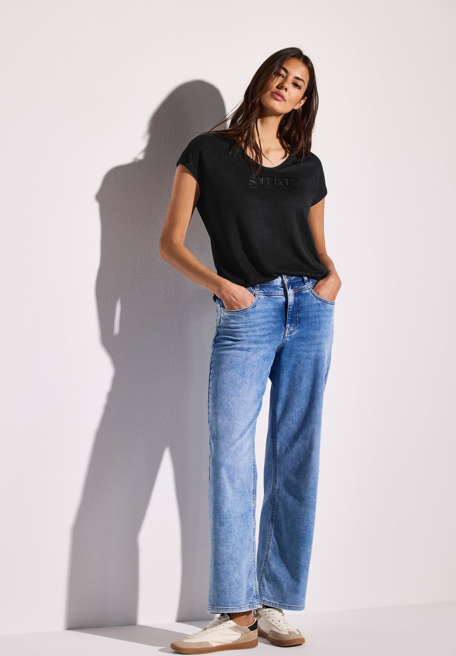 Street One Shirt Damen entspannte Passform angenehmer Materialmix