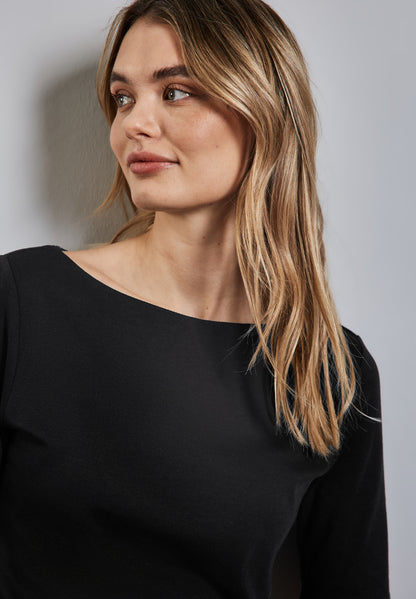 Street One Lanea Damen Kurzarm T-Shirt mit U-Boot-Ausschnitt