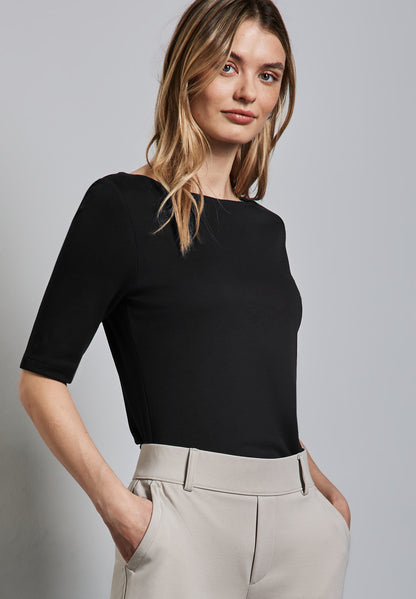 Street One Lanea Damen Kurzarm T-Shirt mit U-Boot-Ausschnitt