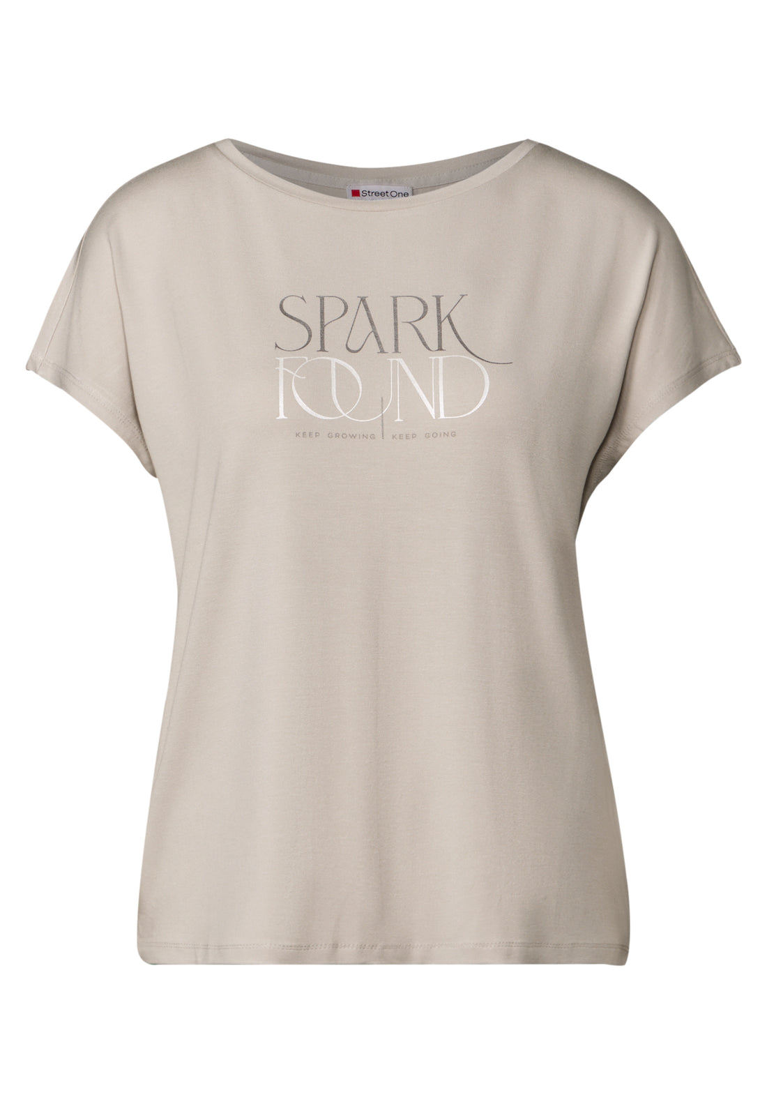 Street One Damen T-Shirt mit Wording-Print und dropped shoulders
