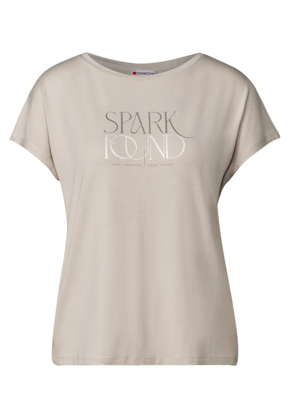 Street One Damen T-Shirt mit Wording-Print und dropped shoulders