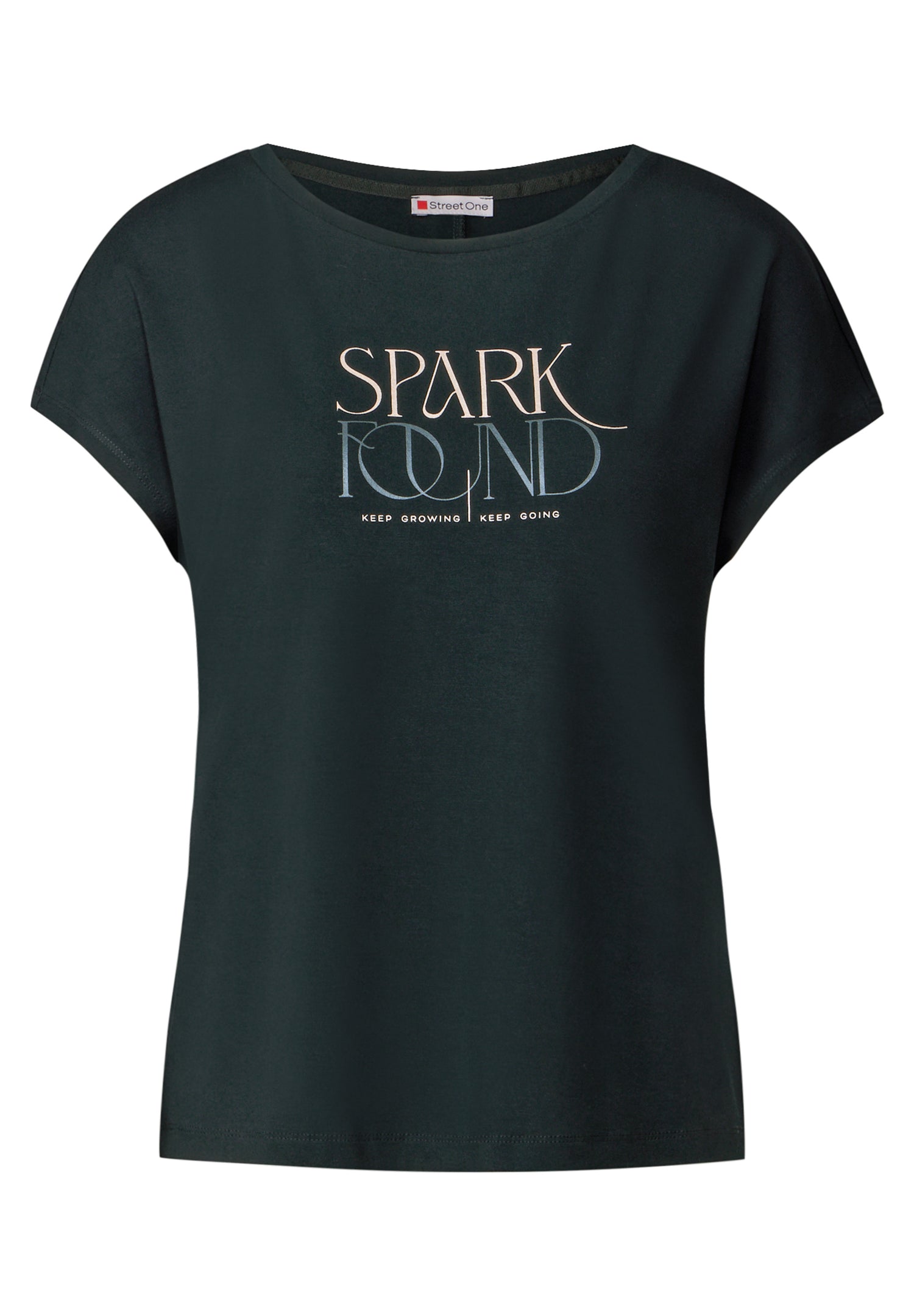 Street One Damen T-Shirt mit Wording-Print und dropped shoulders