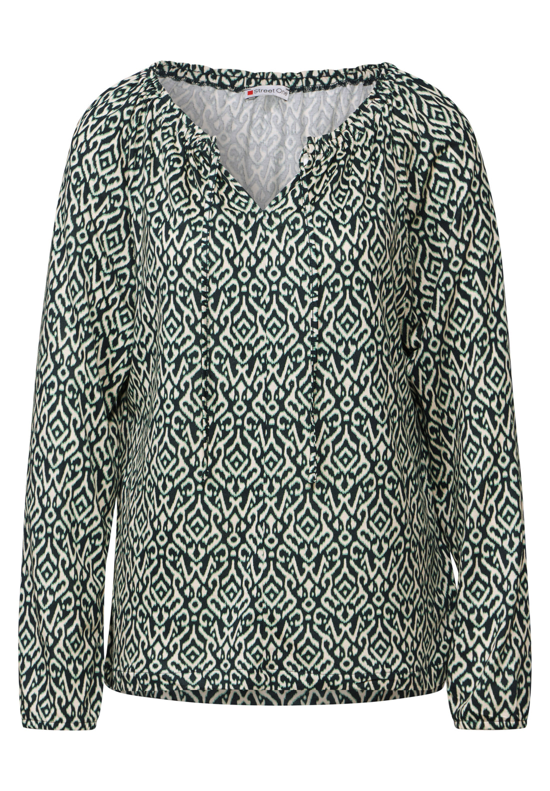 Street One Tunika-Shirt Damen Elegantes U-Boot-Ausschnitt Langarm