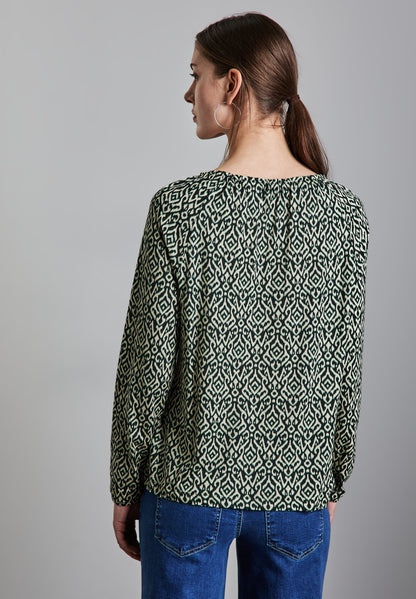 Street One Tunika-Shirt Damen Elegantes U-Boot-Ausschnitt Langarm