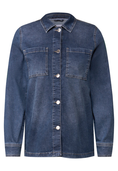 CECIL Denim Overshirt Damen Leichter Baumwollmix Stretch