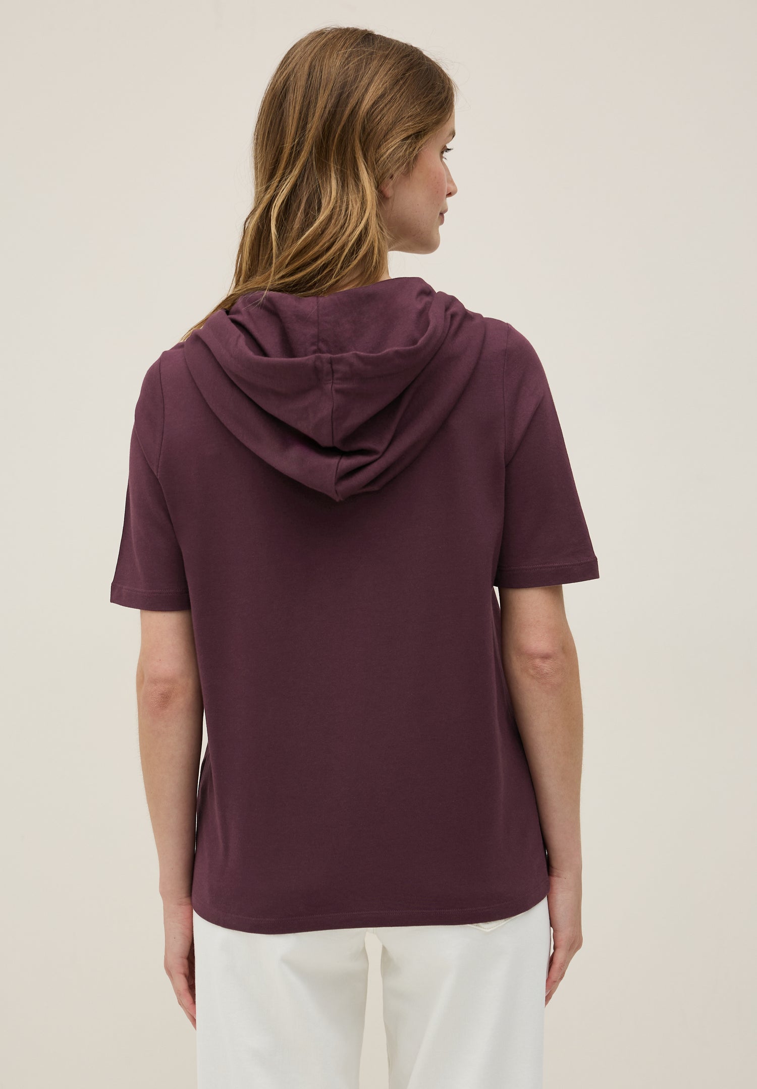 CECIL Kapuzenshirt Damen Wording Artwork Kurzarm Baumwoll-Modal Mix