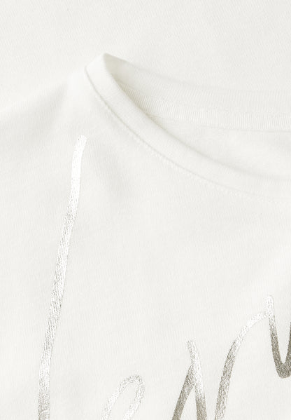 Street One Sommershirt Damen Schimmerndes Wording