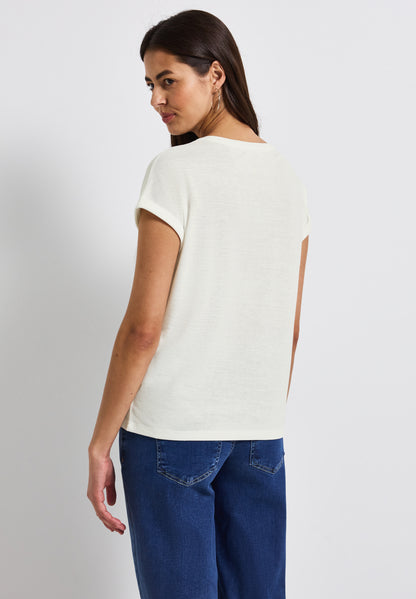 Street One Sommershirt Damen Schimmerndes Wording