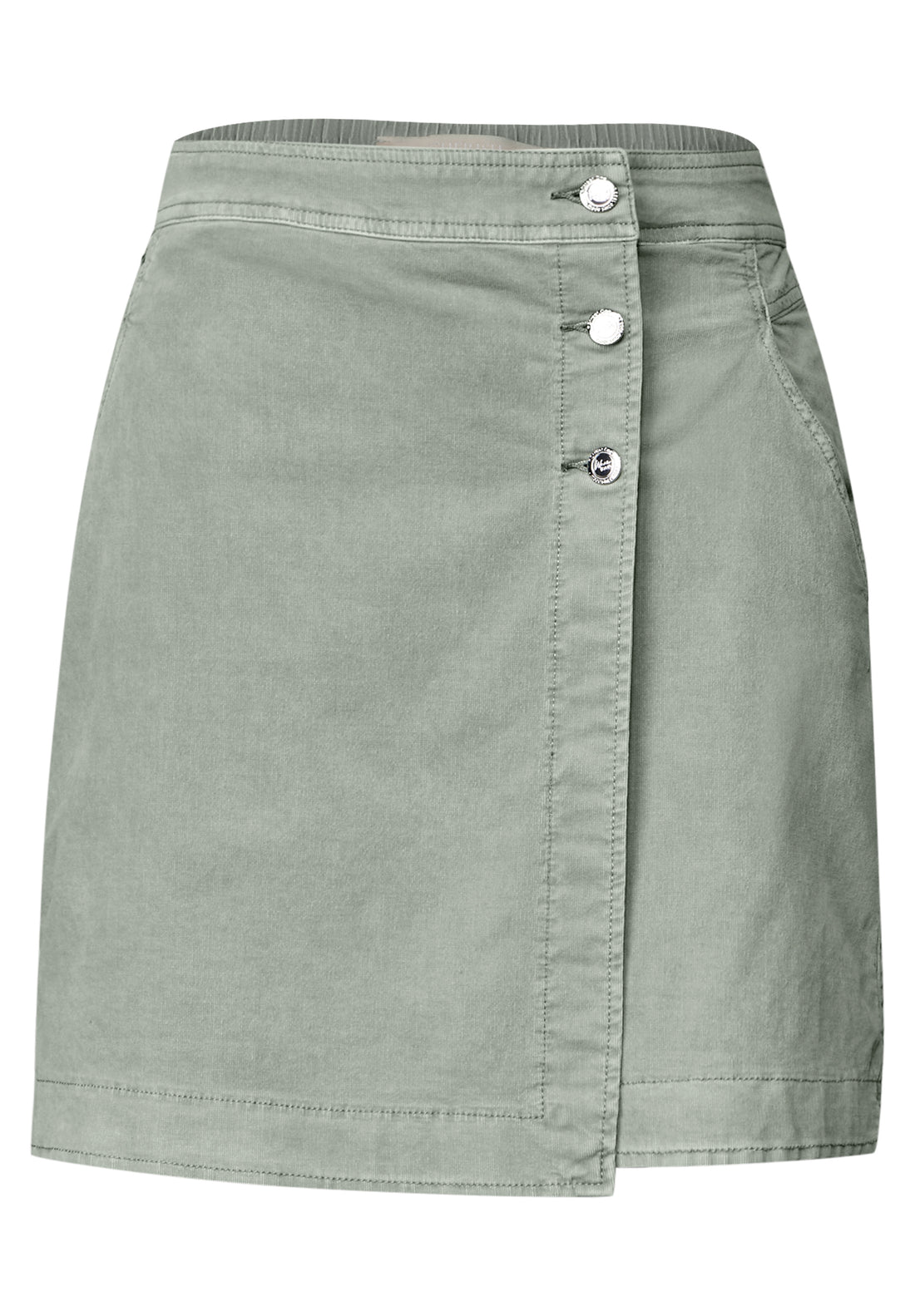 Street One Knielanger Cordrock Damen Modernes Wickel-Design