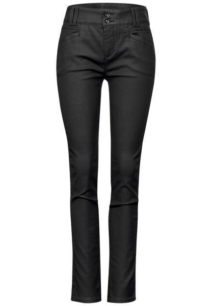 Street One Hose Coating-Effekt Slim Fit Damen Leder-Optik