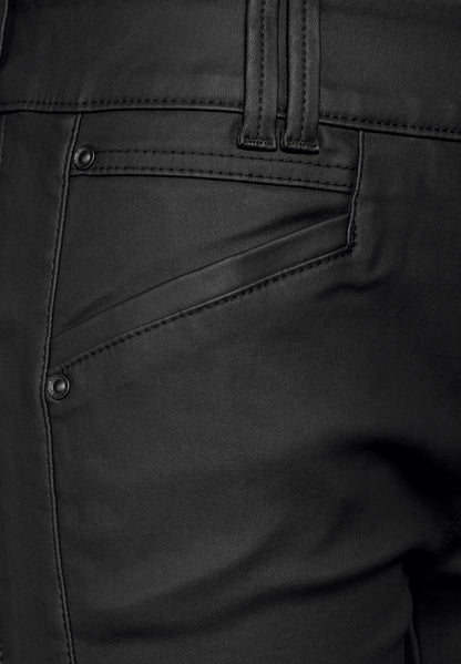 Street One Hose Coating-Effekt Slim Fit Damen Leder-Optik