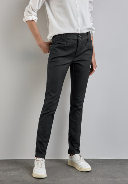 Street One Hose Coating-Effekt Slim Fit Damen Leder-Optik