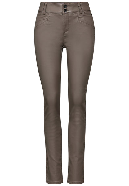 Street One Hose Coating-Effekt Slim Fit Damen Leder-Optik