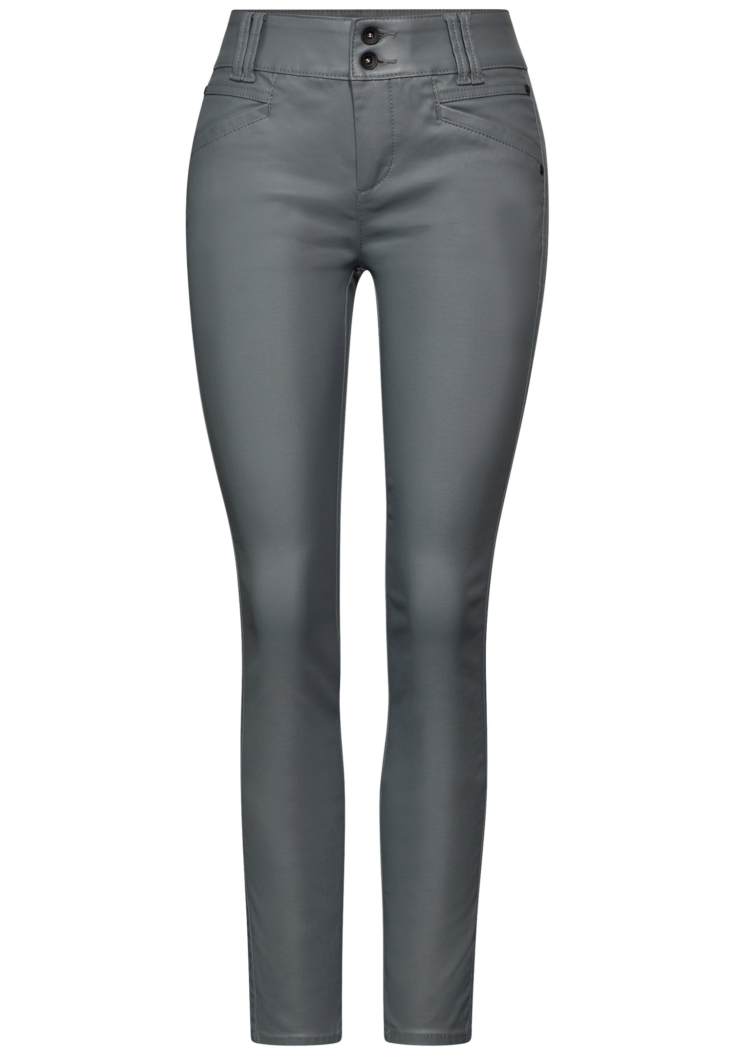 Street One Hose Coating-Effekt Slim Fit Damen Leder-Optik