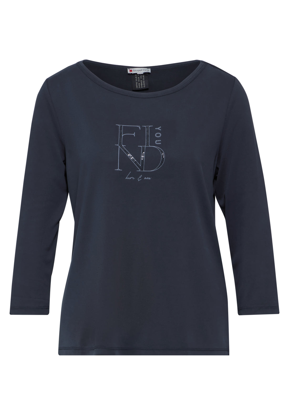 Street One Shirt Damen 3/4-Arm Seidiger Glanz Modal Mix