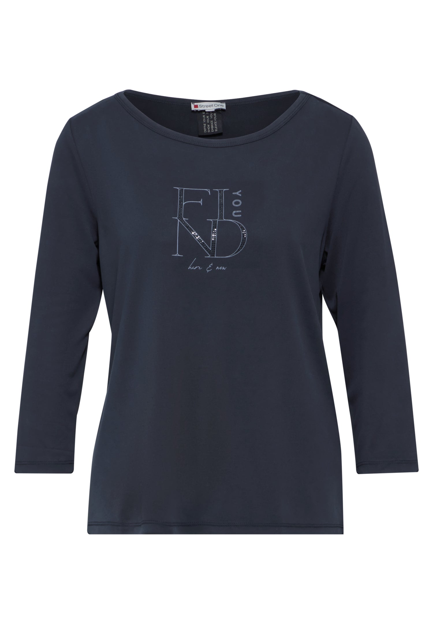 Street One Shirt Damen 3/4-Arm Seidiger Glanz Modal Mix