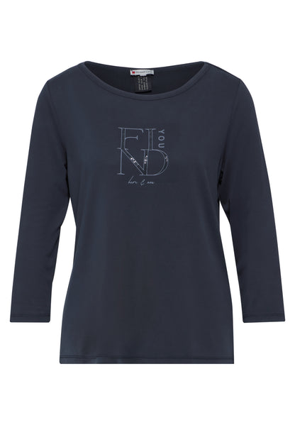 Street One Shirt Damen 3/4-Arm Seidiger Glanz Modal Mix