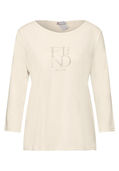 Street One Shirt Damen 3/4-Arm Seidiger Glanz Modal Mix