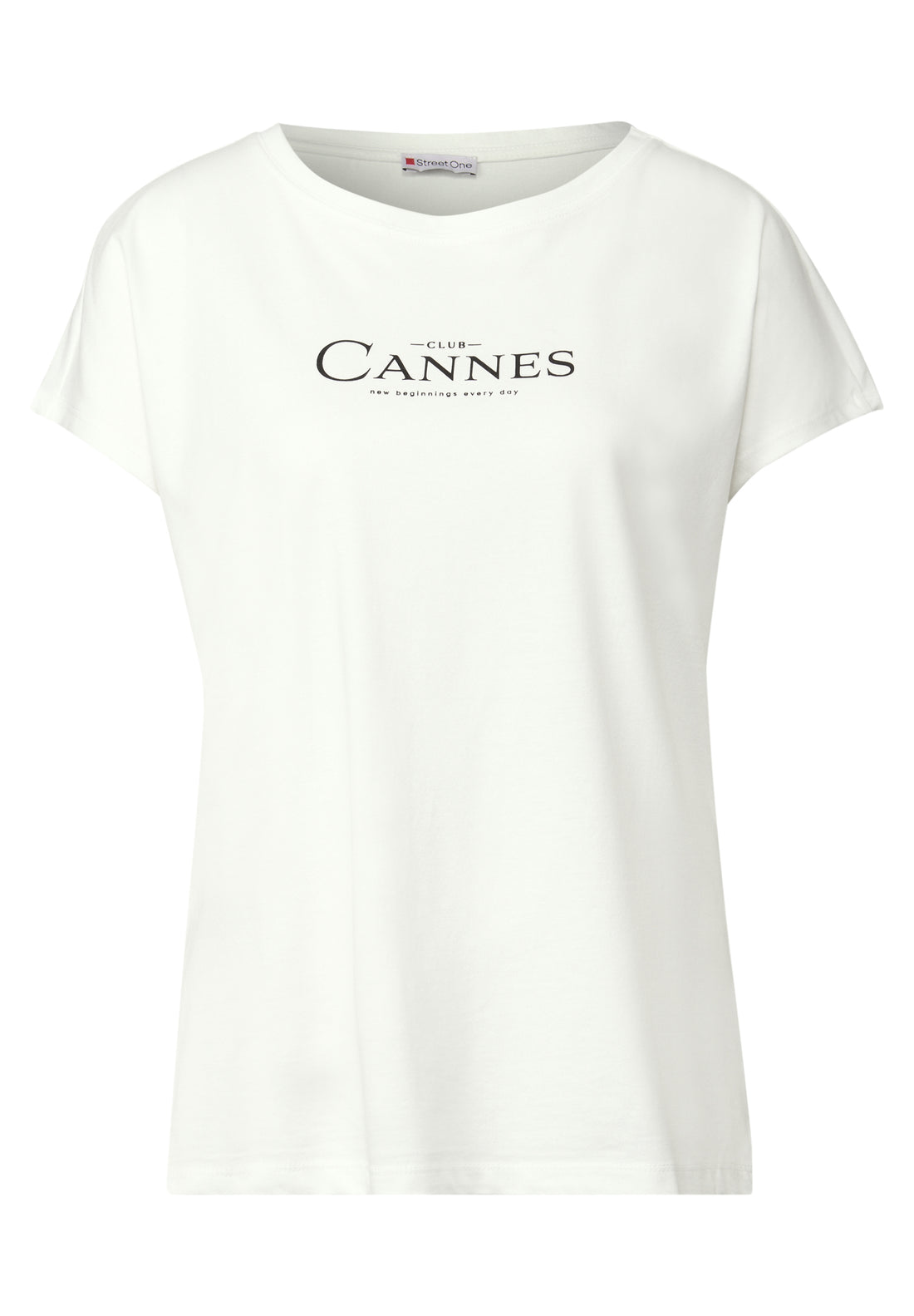 Street One Sommer-Shirt Damen mit schimmerndem Folien-Wording