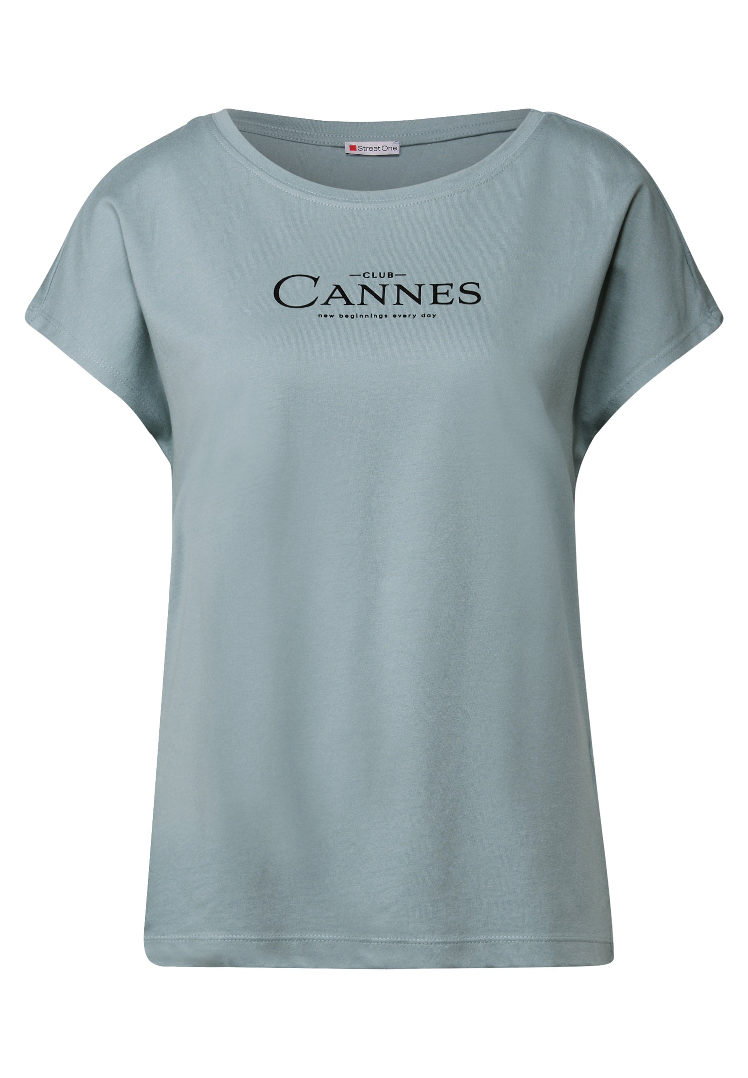 Street One Sommer-Shirt Damen mit schimmerndem Folien-Wording