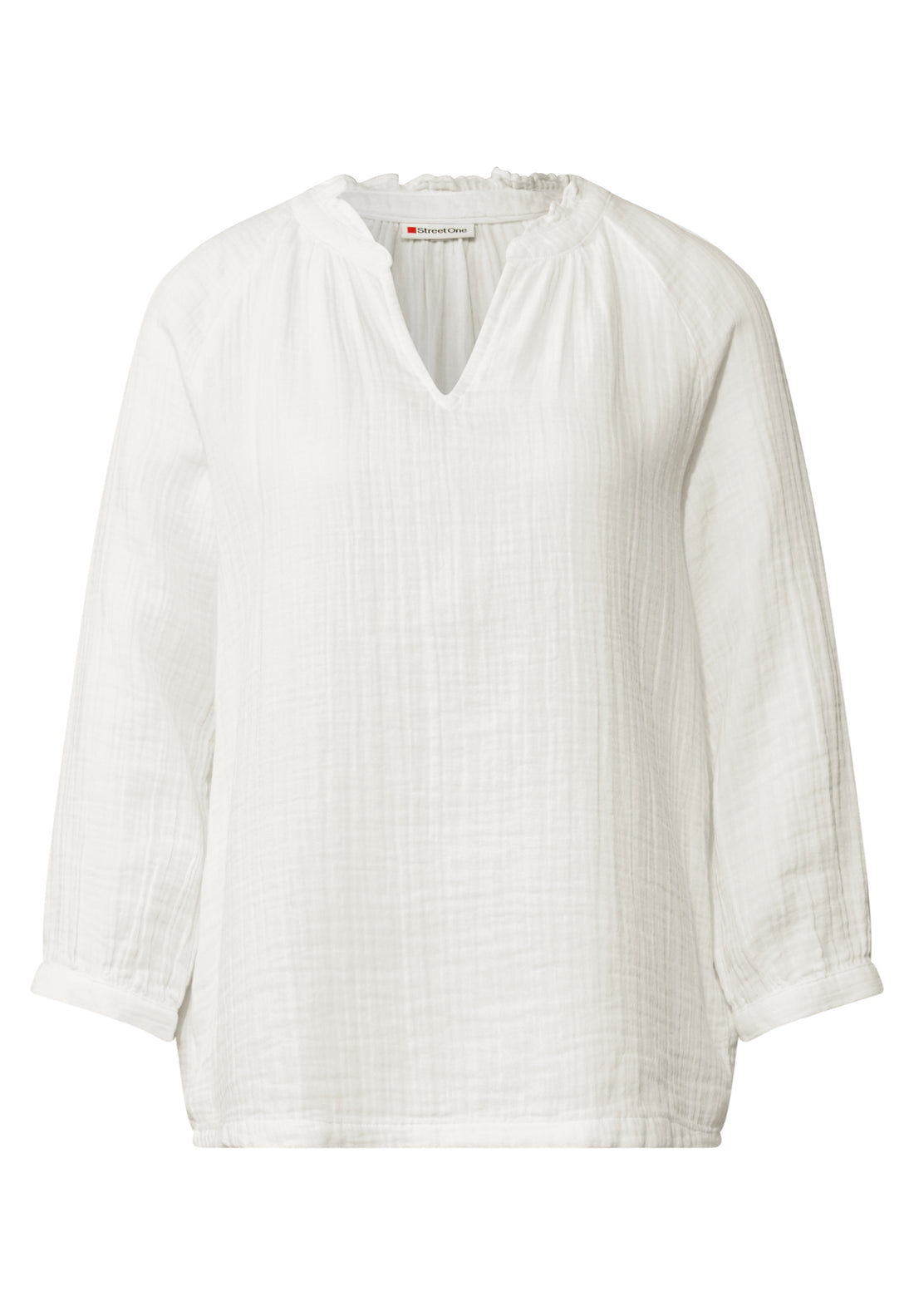 Street One Tunika Bluse Damen Luftige 3/4-Arm Rüschendetails