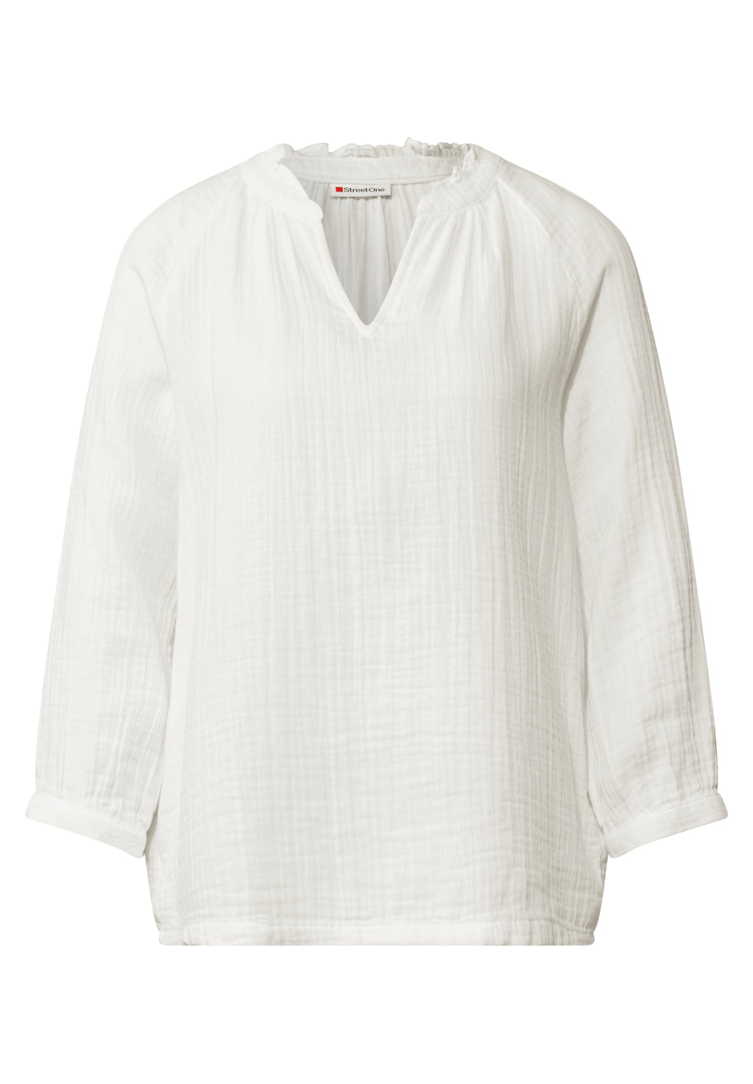 Street One Tunika Bluse Damen Luftige 3/4-Arm Rüschendetails
