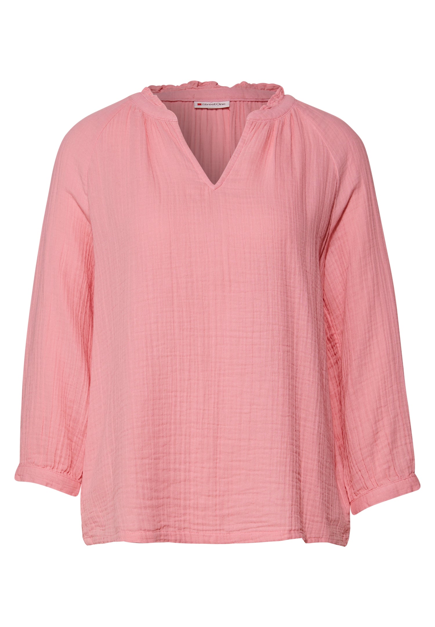 Street One Tunika Bluse Damen Luftige 3/4-Arm Rüschendetails