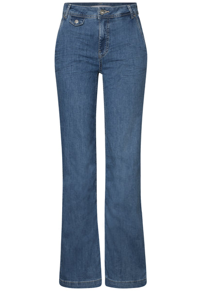 Street One Wide Leg Jeans Damen Loose Fit High Waist Stretch Baumwolle