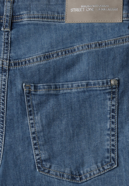 Street One Wide Leg Jeans Damen Loose Fit High Waist Stretch Baumwolle