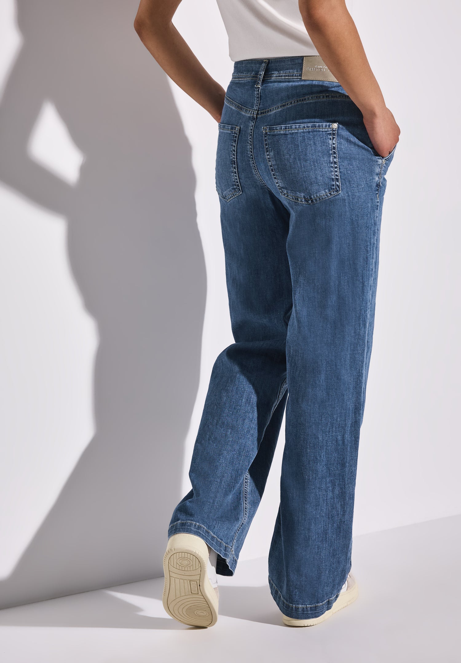Street One Wide Leg Jeans Damen Loose Fit High Waist Stretch Baumwolle
